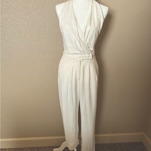 White Halter slim Jumpsuit by Chloe Dao